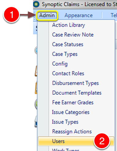 Open the Users Window