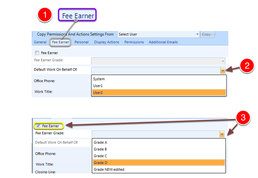Enter Fee Earner details