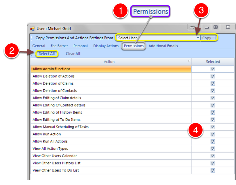 Set User Permissions