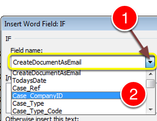 Select the Merge Field name