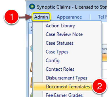 Open the Document Templates