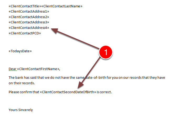 Toggle the Mail Merge Data