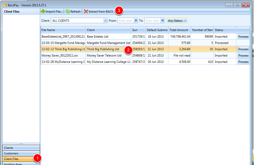 How to remove a file from list in Client Files