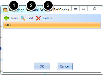 Enter the mortgage nominal account ref codes