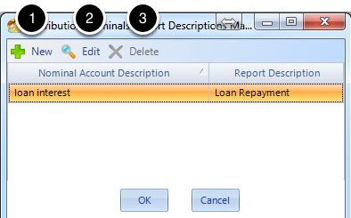 Map the Nominal Account Description to The Report Description 