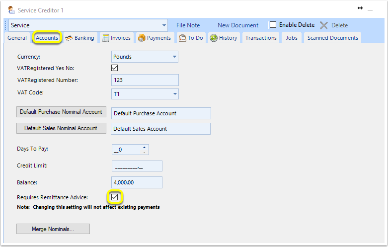 Service Creditor 1