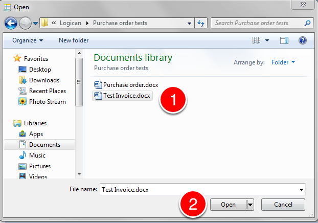 Navigate to the required document