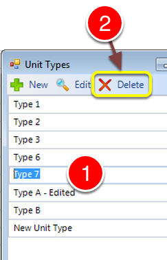 Delete a Unit type