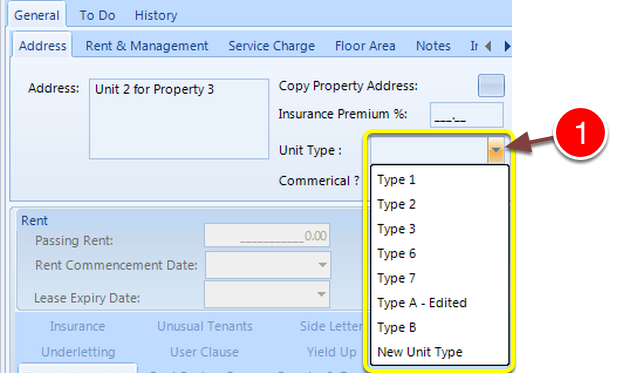 Select the Unit Type