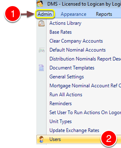 Open the User window