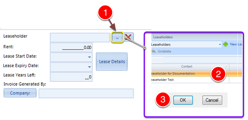 Select a Leaseholder