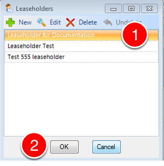 Select a Leaseholder