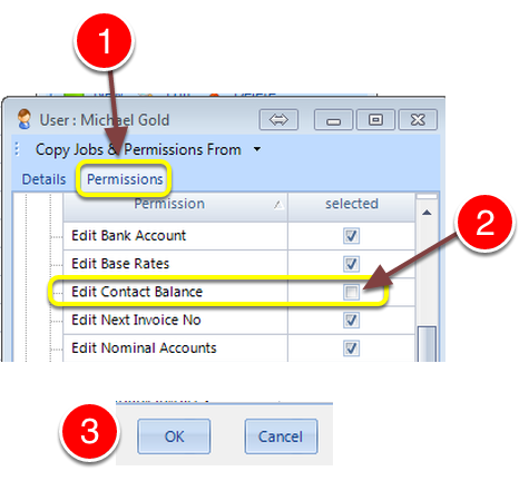 Open the Permissions tab