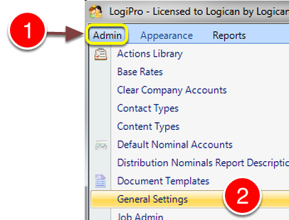 Open the General Settings window