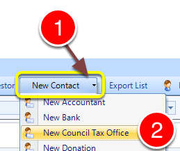 Open the New Contact window
