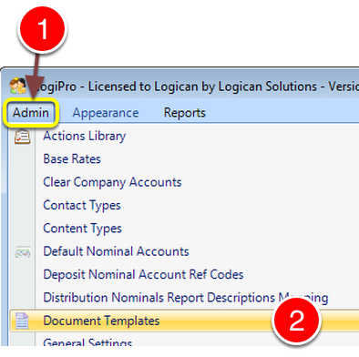 Open the Document Templates