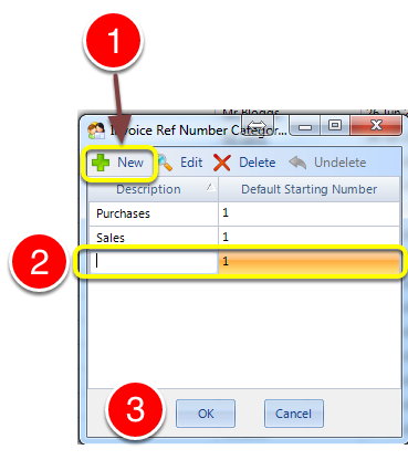 The Invoice Ref Number Window