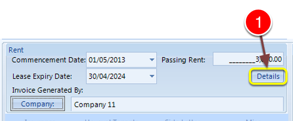 Open the Rent Details