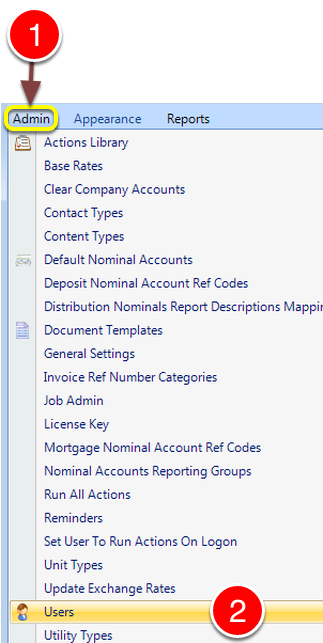 Open the Users menu