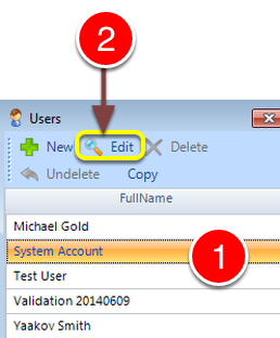 Select the required User