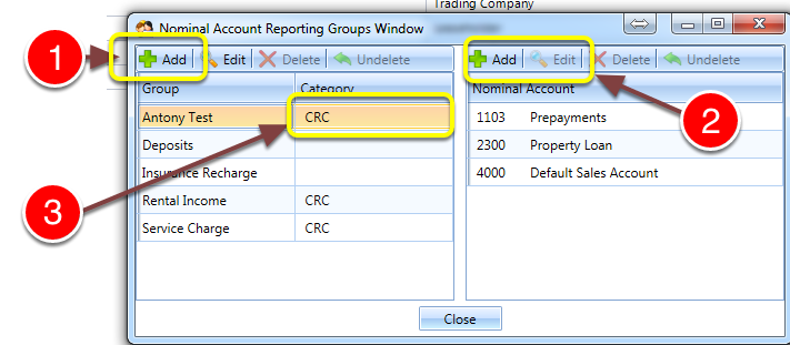 Setting the Nominal Accounts Reporting Groups