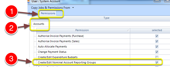 Setting the User Permission