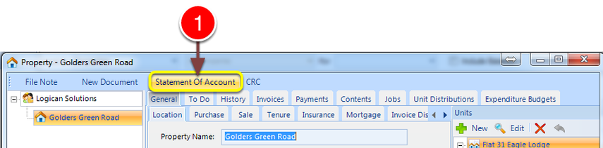 Open the Statement of Account window