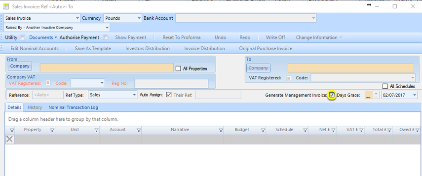 Generate Management Fee As: