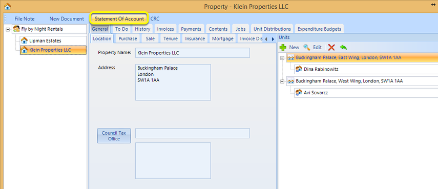 Generate a Statement of Account Report