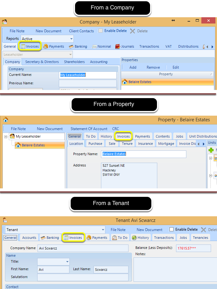 Authorise Payments from the Invoice Tab