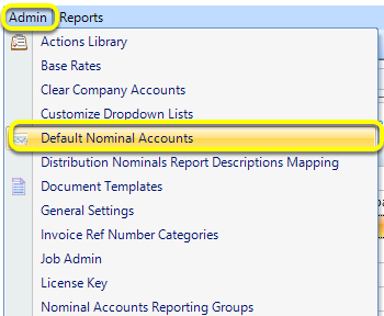 From the Admin Drop Down List