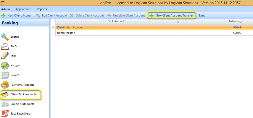 Client Account Transfer