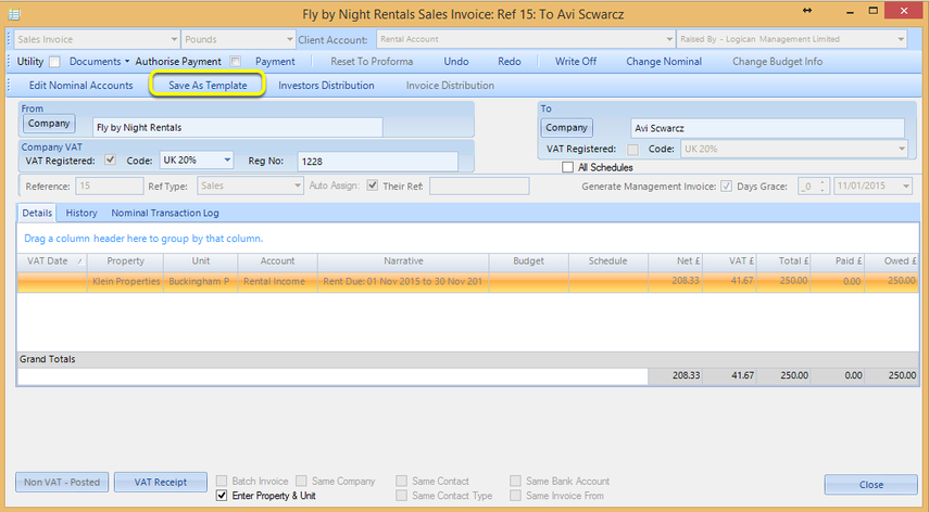 From an Existing Invoice or Credit Note