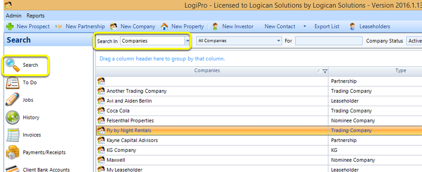 Create Company Nominals