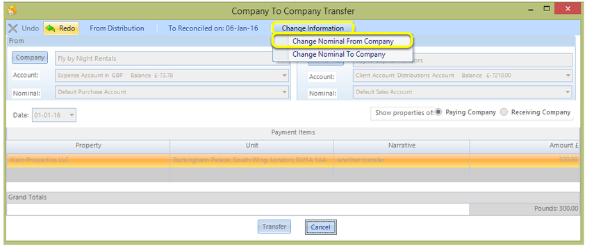 Change the Nominal From Company