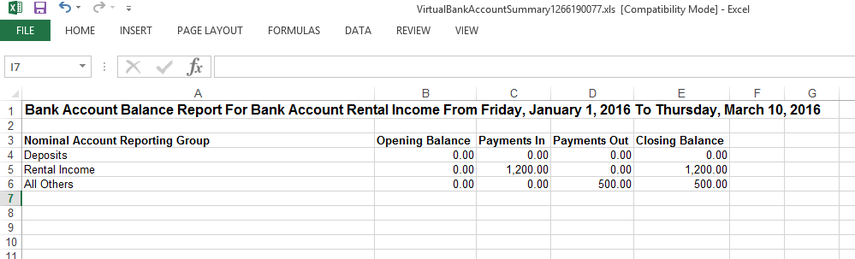 Excel Report