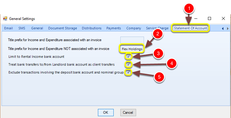 Statement of Account Settings