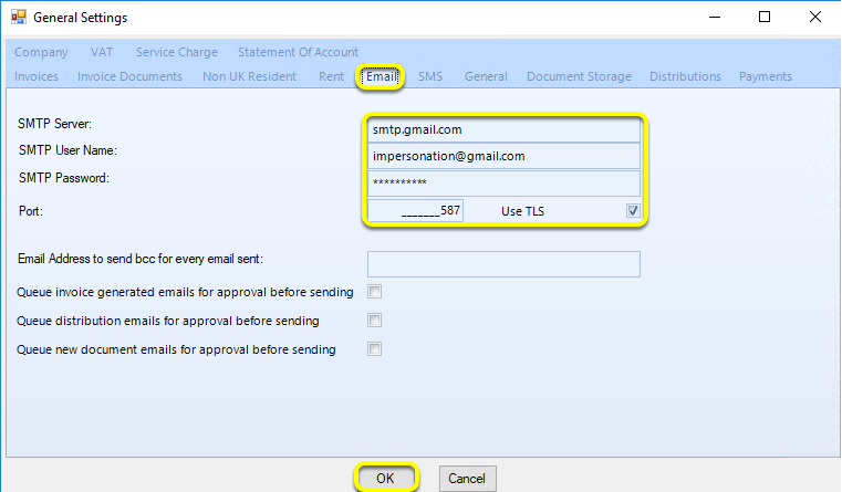 Email Tab